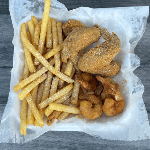 Wings (2) & Shrimp (5).